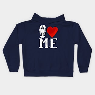 I Heart Maine (remix,wht) by Tai's Tees Kids Hoodie